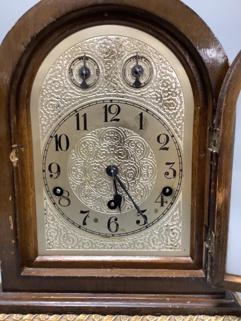 A German oak mantel clock